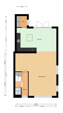 Floorplan - Auke Vosstraat 74, 7776 AX Slagharen